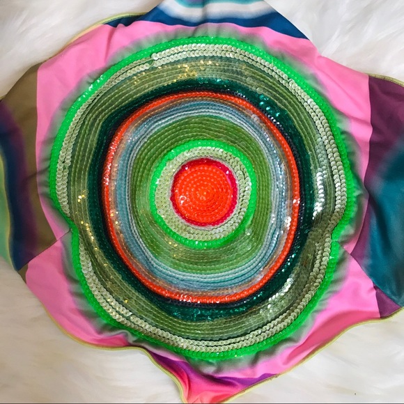 🔥SOLD🔥 Designer Pin Up Stars sequin monokini VS - Picture 3 of 11